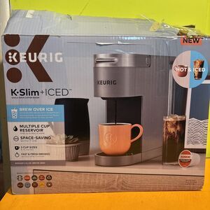 Keurig K-Slim + ICED Single Serve Coffee Maker - Gray Hot & Iced - Open Box!